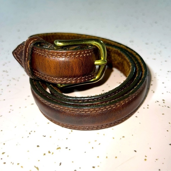 Dexter Distressed Brown Leather Men’s Belt - Picture 1 of 5